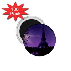 Eiffel Tower Paris-nigh Silhouette 1 75  Magnets (100 Pack)  by Wegoenart