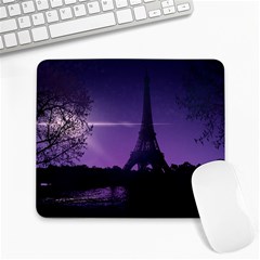 Eiffel Tower Paris-nigh Silhouette Large Mousepad by Wegoenart