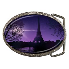 Eiffel Tower Paris-nigh Silhouette Belt Buckles by Wegoenart