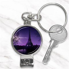 Eiffel Tower Paris-nigh Silhouette Nail Clippers Key Chain by Wegoenart