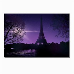 Eiffel Tower Paris-nigh Silhouette Postcard 4 x 6  (pkg Of 10) by Wegoenart