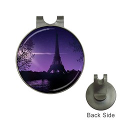 Eiffel Tower Paris-nigh Silhouette Hat Clips With Golf Markers by Wegoenart