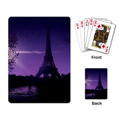 Eiffel Tower Paris-nigh Silhouette Playing Cards Single Design (rectangle) by Wegoenart