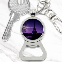 Eiffel Tower Paris-nigh Silhouette Bottle Opener Key Chain by Wegoenart