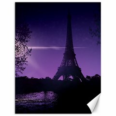 Eiffel Tower Paris-nigh Silhouette Canvas 12  X 16  by Wegoenart