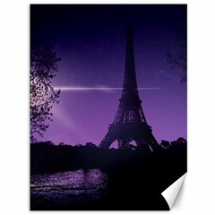 Eiffel Tower Paris-nigh Silhouette Canvas 36  X 48  by Wegoenart