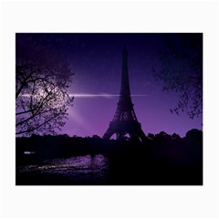 Eiffel Tower Paris-nigh Silhouette Small Glasses Cloth (2 Sides) by Wegoenart