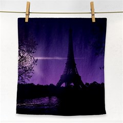 Eiffel Tower Paris-nigh Silhouette Face Towel by Wegoenart