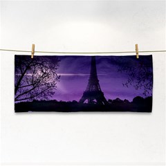 Eiffel Tower Paris-nigh Silhouette Hand Towel by Wegoenart