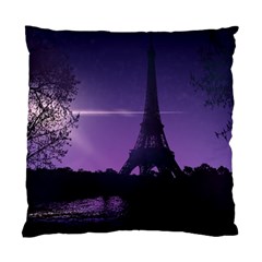 Eiffel Tower Paris-nigh Silhouette Standard Cushion Case (one Side) by Wegoenart