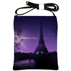 Eiffel Tower Paris-nigh Silhouette Shoulder Sling Bag by Wegoenart