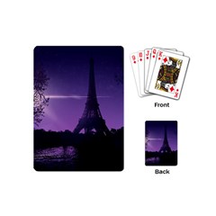 Eiffel Tower Paris-nigh Silhouette Playing Cards Single Design (mini) by Wegoenart