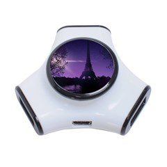 Eiffel Tower Paris-nigh Silhouette 3-port Usb Hub by Wegoenart