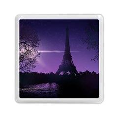 Eiffel Tower Paris-nigh Silhouette Memory Card Reader (square) by Wegoenart