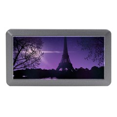 Eiffel Tower Paris-nigh Silhouette Memory Card Reader (mini) by Wegoenart