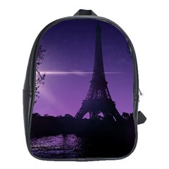 Eiffel Tower Paris-nigh Silhouette School Bag (xl) by Wegoenart