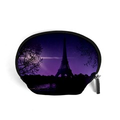 Eiffel Tower Paris-nigh Silhouette Accessory Pouch (small) by Wegoenart