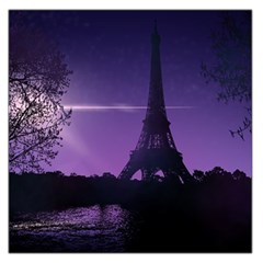 Eiffel Tower Paris-nigh Silhouette Square Satin Scarf (36  X 36 ) by Wegoenart