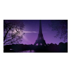 Eiffel Tower Paris-nigh Silhouette Satin Shawl 45  X 80  by Wegoenart