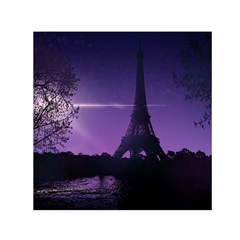 Eiffel Tower Paris-nigh Silhouette Square Satin Scarf (30  X 30 ) by Wegoenart