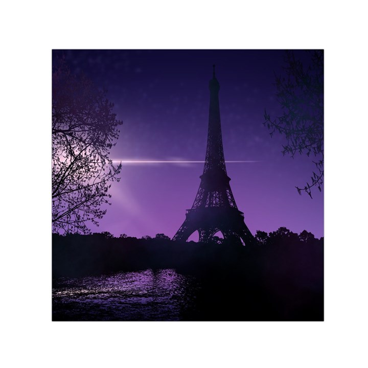 Eiffel Tower Paris-nigh Silhouette Square Satin Scarf (30  x 30 )