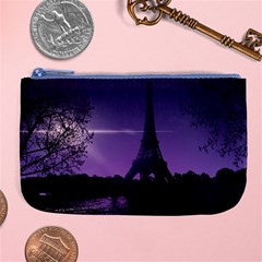 Eiffel Tower Paris-nigh Silhouette Large Coin Purse by Wegoenart