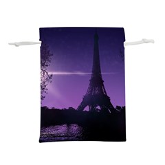 Eiffel Tower Paris-nigh Silhouette Lightweight Drawstring Pouch (s) by Wegoenart