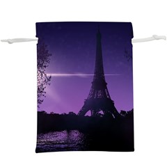 Eiffel Tower Paris-nigh Silhouette  Lightweight Drawstring Pouch (xl) by Wegoenart