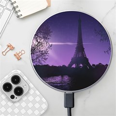 Eiffel Tower Paris-nigh Silhouette Wireless Charger by Wegoenart