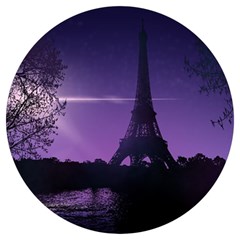 Eiffel Tower Paris-nigh Silhouette Round Trivet by Wegoenart