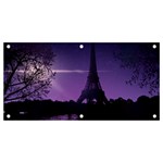 Eiffel Tower Paris-nigh Silhouette Banner and Sign 4  x 2  Front