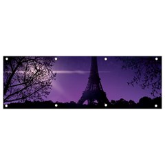 Eiffel Tower Paris-nigh Silhouette Banner And Sign 9  X 3 