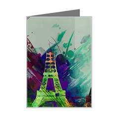 Eiffel Tower Paris France Europe Mini Greeting Card by Wegoenart