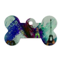 Eiffel Tower Paris France Europe Dog Tag Bone (two Sides) by Wegoenart