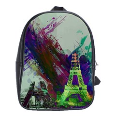 Eiffel Tower Paris France Europe School Bag (large) by Wegoenart