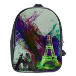 Eiffel Tower Paris France Europe School Bag (Large) Front