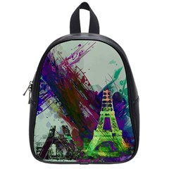 Eiffel Tower Paris France Europe School Bag (small) by Wegoenart