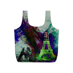 Eiffel Tower Paris France Europe Full Print Recycle Bag (s) by Wegoenart