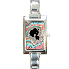 Fractal Abstract Background Rectangle Italian Charm Watch by Wegoenart