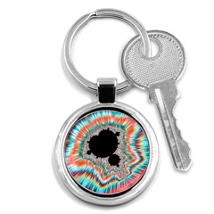 Fractal Abstract Background Key Chain (round) by Wegoenart