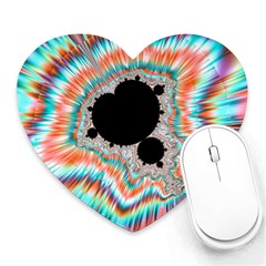 Fractal Abstract Background Heart Mousepad by Wegoenart