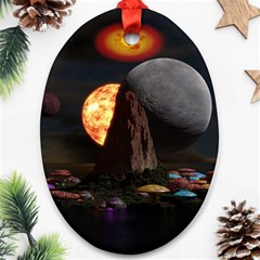 Eye Of Sauron Space Mushroom Moon Ornament (oval) by Wegoenart