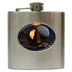 Eye Of Sauron Space Mushroom Moon Hip Flask (6 oz) Front