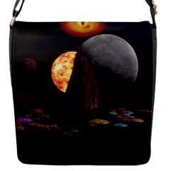 Eye Of Sauron Space Mushroom Moon Flap Closure Messenger Bag (s) by Wegoenart