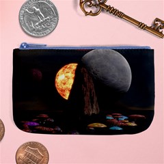 Eye Of Sauron Space Mushroom Moon Large Coin Purse by Wegoenart