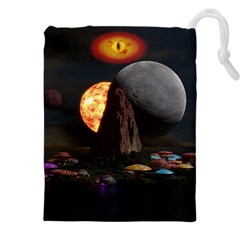 Eye Of Sauron Space Mushroom Moon Drawstring Pouch (4xl) by Wegoenart