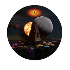 Eye Of Sauron Space Mushroom Moon Mini Round Pill Box (pack Of 3) by Wegoenart