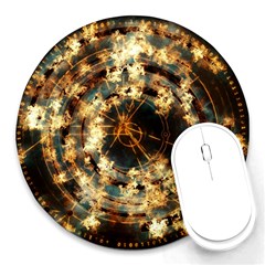 Science Fiction Background Fantasy Round Mousepad by Wegoenart