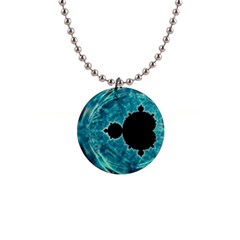 Mandelbrot Apple Fractal Abstract 1  Button Necklace by Wegoenart