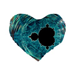 Mandelbrot Apple Fractal Abstract Standard 16  Premium Flano Heart Shape Cushions by Wegoenart